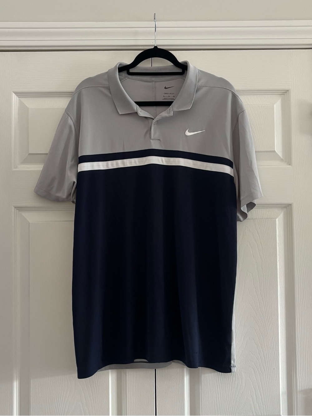 Nike Golf Victory Dri-Fit Color Block Polo in Grey and Navy